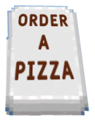 keyboard key that says order a Pizza